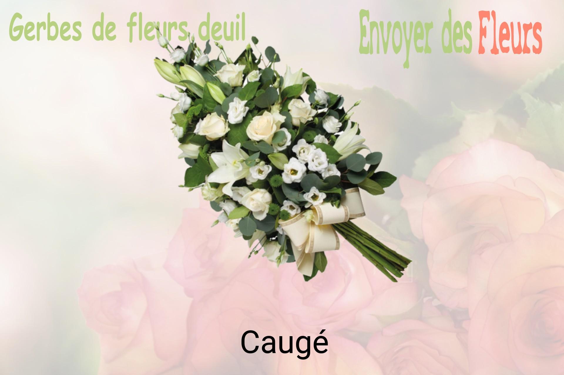 Gerbe de fleurs de deuil livrée à Caugé